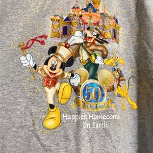 Disneyland 50th Anniversary Mickey & Friends Grey Celebration Tee